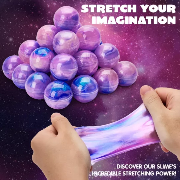 JOYIN Slime Ball Party Favors  24 Pack Stretchy NonSticky MessFree Slime for Stress Relief  Safe for Girls and Boys  Classroom Rewards and Christmas Party SuppliesPink Galaxy Slime Ball