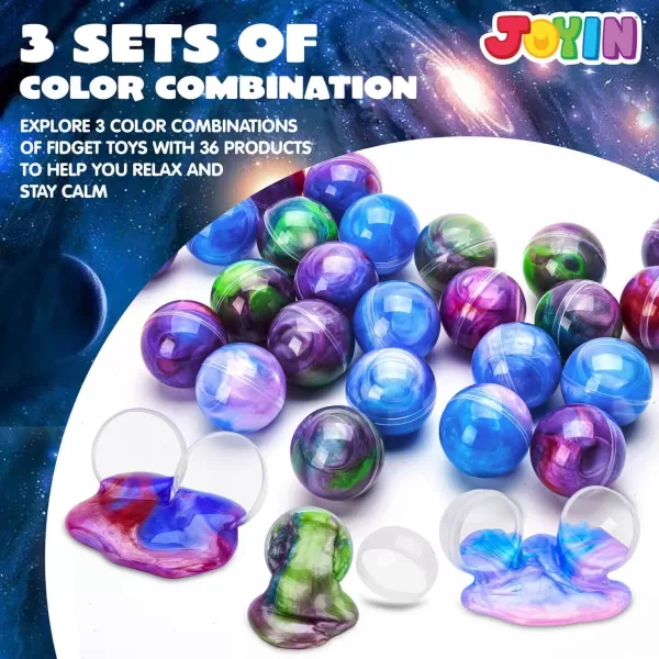 JOYIN Slime Ball Party Favors  24 Pack Stretchy NonSticky MessFree Slime for Stress Relief  Safe for Girls and Boys  Classroom Rewards and Christmas Party SuppliesMixed Colors Galaxy Slime Ball