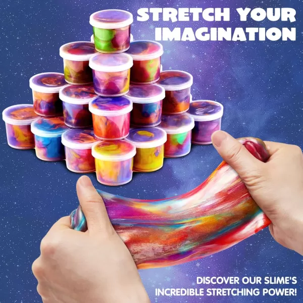 JOYIN Slime Party Favors 24 Pack Galaxy Slime Cup Party Favors  Stretchy NonSticky MessFree Stress Relief and Safe for Girls and Boys  Classroom Reward Party Supplies