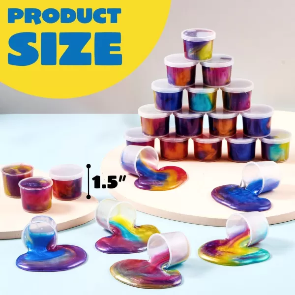 JOYIN Slime Party Favors 24 Pack Galaxy Slime Cup Party Favors  Stretchy NonSticky MessFree Stress Relief and Safe for Girls and Boys  Classroom Reward Party Supplies
