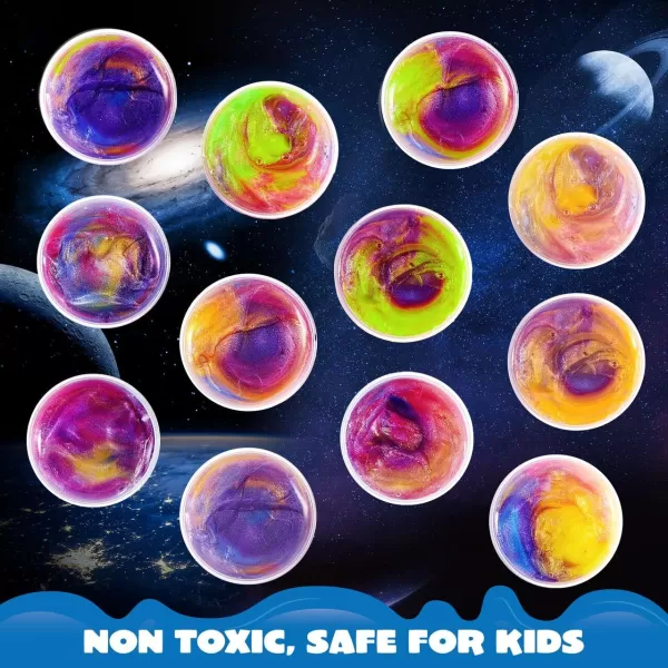 JOYIN Slime Party Favors 24 Pack Galaxy Slime Cup Party Favors  Stretchy NonSticky MessFree Stress Relief and Safe for Girls and Boys  Classroom Reward Party Supplies