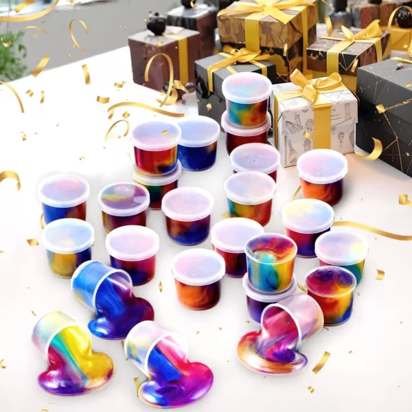 JOYIN Slime Party Favors 24 Pack Galaxy Slime Cup Party Favors  Stretchy NonSticky MessFree Stress Relief and Safe for Girls and Boys  Classroom Reward Party Supplies