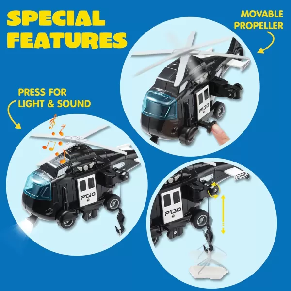 JOYIN Toddler Truck Toys for 3 4 5 6 7 Year Old Boys  Police Car Toy Set Emergency Vehicle Playset Kids Toys Cars Friction Powered Car with Lights and Sounds Birthday Gifts for Boys Girls Age 39Police Vehicle Playset