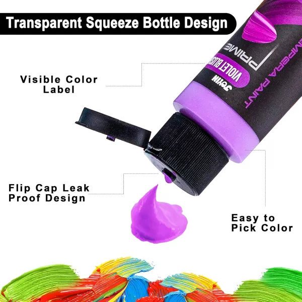 JOYIN Washable Paint for Kids 42PCS  NonToxic Tempera Paint Set 2 oz Each Liquid Paint with 15 Brushes and 4 Palettes  Paint for Arts and Crafts Project Finger Painting002 Fl Oz Pack of 63