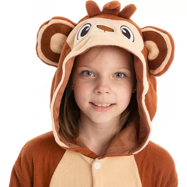 Spooktacular Creations Halloween Child Pajamas Jumpsuit Monkey for Kids Toddler Halloween Dress Up Animal Plush Sleepwea