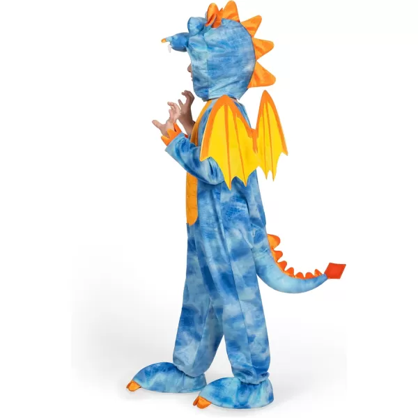 Spooktacular Creations Toddler Dinosaur Costume Dragon Costume with Tail Wings for Baby Kids Halloween Dress Up PartyBlue