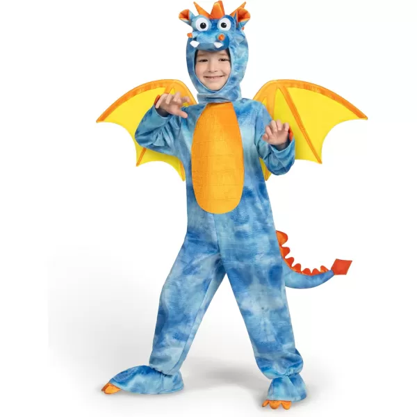 Spooktacular Creations Toddler Dinosaur Costume Dragon Costume with Tail Wings for Baby Kids Halloween Dress Up PartyBlue