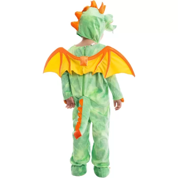Spooktacular Creations Toddler Dinosaur Costume Dragon Costume with Tail Wings for Baby Kids Halloween Dress Up PartyGreen