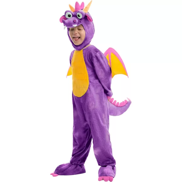 Spooktacular Creations Toddler Dinosaur Costume Dragon Costume with Tail Wings for Baby Kids Halloween Dress Up PartyPurple