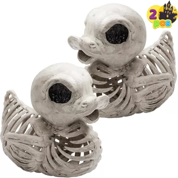 JOYIN 2 PCS 45 Halloween Duck Skeleton Plastic Bones for Spooky Halloween Decor Indoor Outdoor Prop