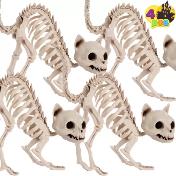 JOYIN 4 PCS Skeleton Cats Halloween Indoor Outdoor Decorations Set Animal Courtyard for Photo Props Decorations Trick or Treat Decor Spooky Scene Party Favors 7  79  3 inches