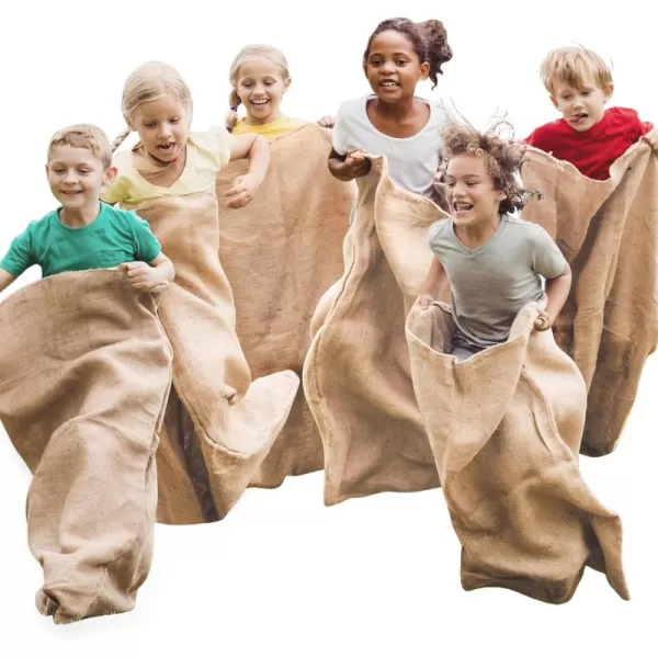 JOYIN 6 Pack Large Burlap Potato Sack Race Bags 39quot x 25quot Potato Sacks Racing Bags for Kids ampamp AdultsOutdoor Play Family Reunion Outdoor Picnic Party Outside Yard Lawn Easter Carnival Games