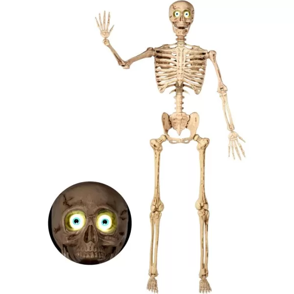 JOYIN 69 FT Blinking Eyes Skeleton Halloween Voice Sensing Pose and Stay Plastic Full Body Human Bones Indoor Outdoor Decorations TrickorTreatersNo Screwdriver