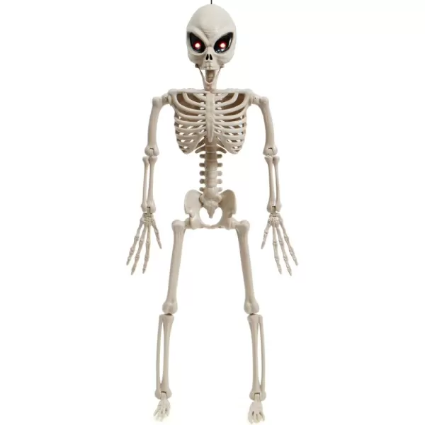 JOYIN Halloween Alien Skeleton 24 Posable Full Body Plastic Bone with Movable Joints for Halloween Photo Props Decorations Indoor Outdoor Spooky Scene Party Favors Graveyard Party Decor