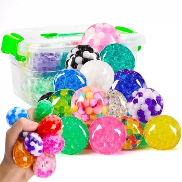 JOYIN Mini Stress Ball Toys Random 9 Pack Fidget Toys for Adults Squishy Toy Stress Relief Ball Relieve Work Anxiety Exercise Hand Flexibility Valentines Day Party Favors
