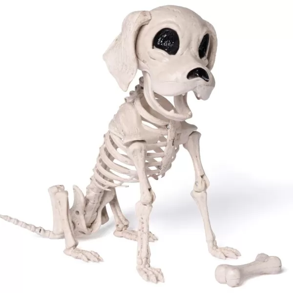JOYIN Posable Halloween Dog Skeleton Full Body Posable Joints Skeleton Puppy for Halloween Decoration Graveyard Party Deco 98 X 47 X 126