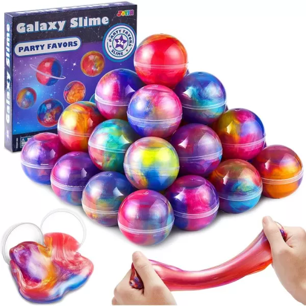 JOYIN Slime Ball Party Favors  24 Pack Stretchy NonSticky MessFree Slime for Stress Relief  Safe for Girls and Boys  Classroom Rewards and Christmas Party SuppliesGalaxy Slime Ball