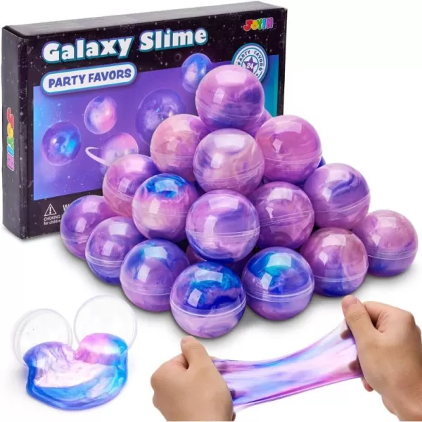 JOYIN Slime Ball Party Favors  24 Pack Stretchy NonSticky MessFree Slime for Stress Relief  Safe for Girls and Boys  Classroom Rewards and Christmas Party SuppliesPink Galaxy Slime Ball