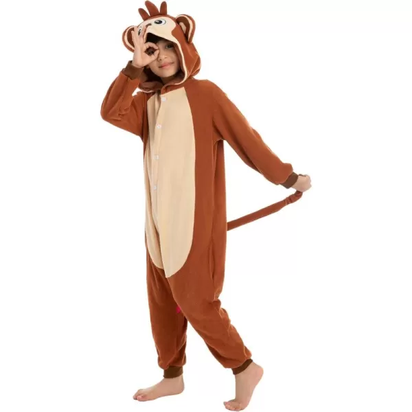 Spooktacular Creations Halloween Child Pajamas Jumpsuit Monkey for Kids Toddler Halloween Dress Up Animal Plush Sleepwea