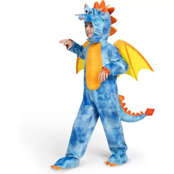 Spooktacular Creations Toddler Dinosaur Costume Dragon Costume with Tail Wings for Baby Kids Halloween Dress Up PartyBlue