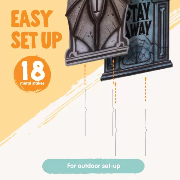 JOYIN 16quot 9 Pcs Halloween Tombstones Decorations Outdoor Graveyard Decor Yard Lawn Cemetery Plastic Headstones with 18 Metal Stakes for Halloween Indoor Prop Decorations Party Decor Supplies