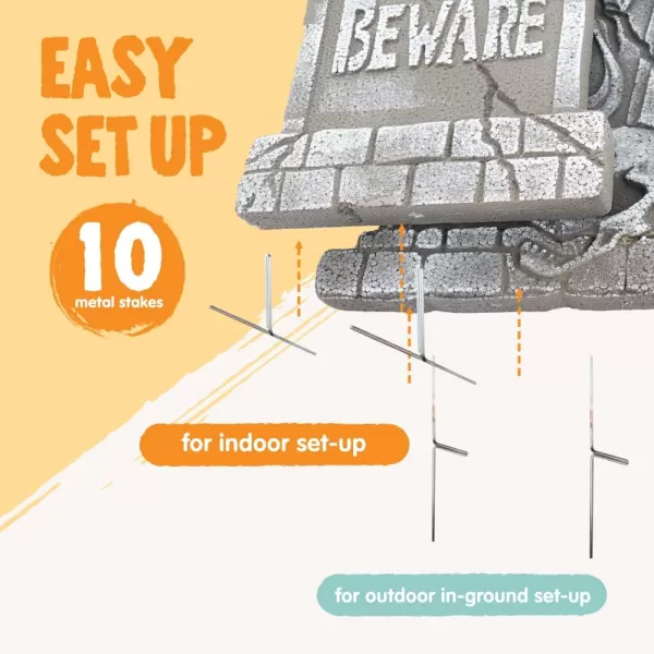 JOYIN 17quot Halloween Decorations Outdoor Tombstones 5 Pack Halloween Graveyard Foam Headstones Decor with 10 Metal Stakes for Halloween Prop Cemetery Yard Lawn Decorations Party SuppliesGray