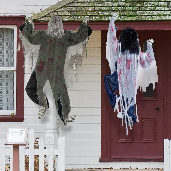 JOYIN 2 Pack 47quot Halloween Climbing Zombies Wall Decoration Halloween Climbing Dead Zombie Decoration for Halloween Haunted House Prop Decor Halloween Outdoor Yard Holiday Party Decoration