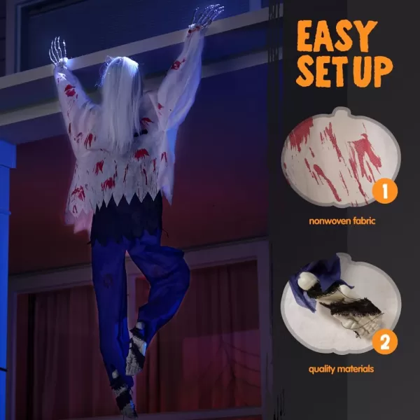 JOYIN 354 Halloween Climbing Zombies Wall Decoration Halloween Life Size Climbing Dead Zombie for Halloween Haunted House Prop Decor Halloween Outdoor Yard Wall Decoration