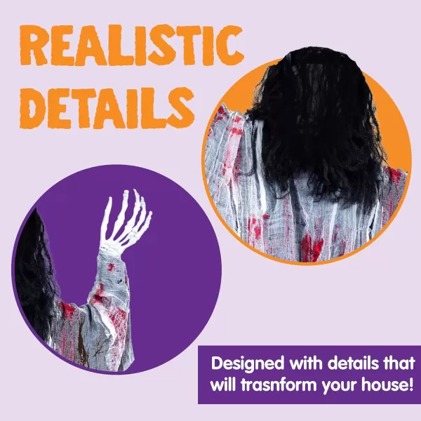 JOYIN 47quot Halloween Climbing Zombie Decoration with bloodstains Halloween Hanging Decorations Scary Halloween Pros for Haunted House Dcor Halloween Indoor and Outdoor Yard Decorations47