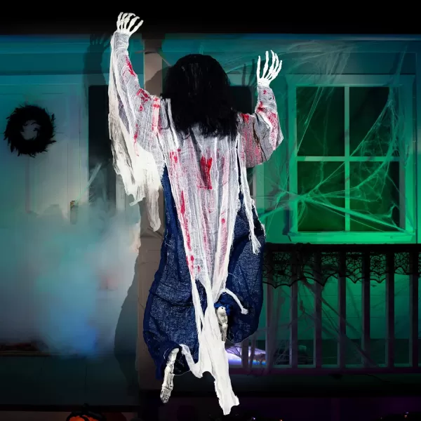 JOYIN 47quot Halloween Climbing Zombie Decoration with bloodstains Halloween Hanging Decorations Scary Halloween Pros for Haunted House Dcor Halloween Indoor and Outdoor Yard Decorations47