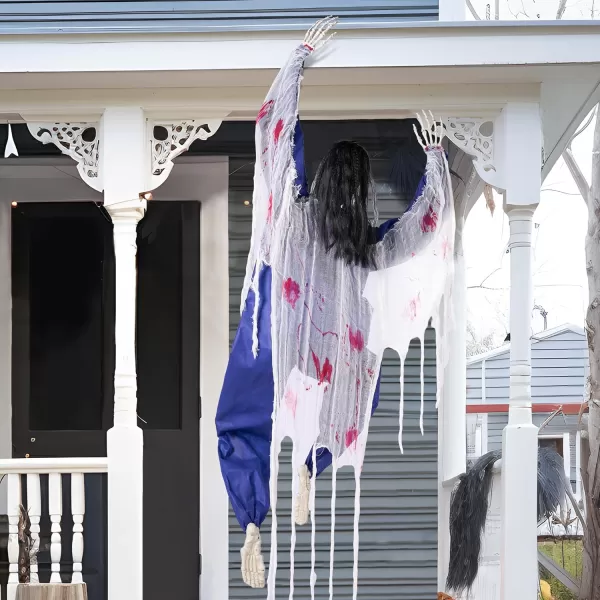 JOYIN 47quot Halloween Climbing Zombie Decoration with bloodstains Halloween Hanging Decorations Scary Halloween Pros for Haunted House Dcor Halloween Indoor and Outdoor Yard Decorations63