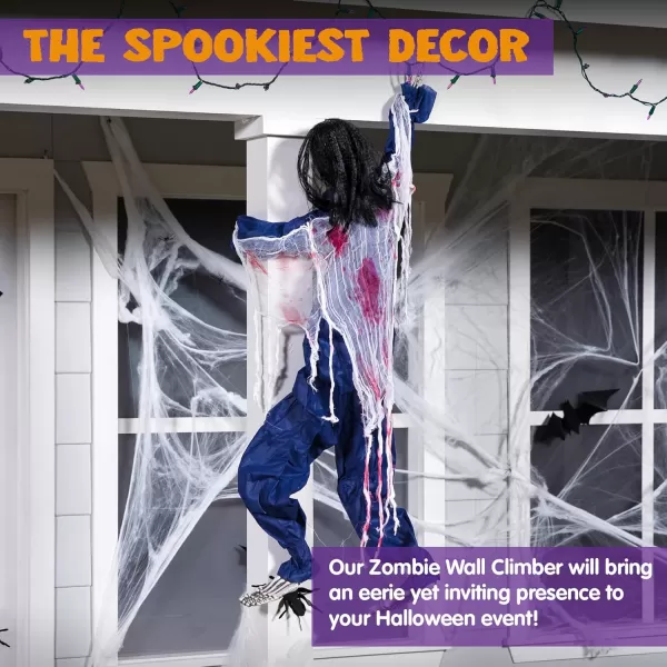 JOYIN 47quot Halloween Climbing Zombie Decoration with bloodstains Halloween Hanging Decorations Scary Halloween Pros for Haunted House Dcor Halloween Indoor and Outdoor Yard Decorations47