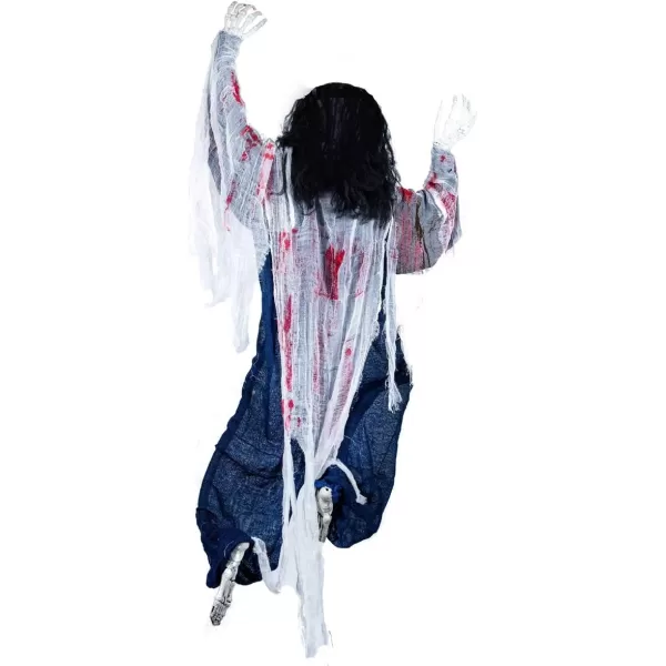 JOYIN 47quot Halloween Climbing Zombie Decoration with bloodstains Halloween Hanging Decorations Scary Halloween Pros for Haunted House Dcor Halloween Indoor and Outdoor Yard Decorations47