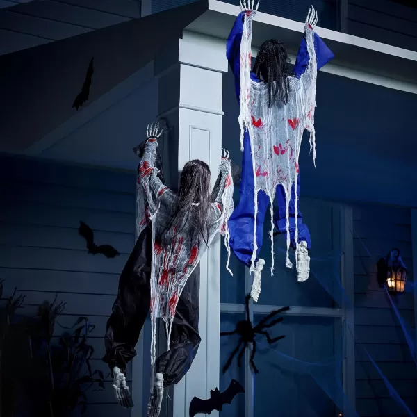 JOYIN 47quot Halloween Climbing Zombies Wall Decoration Outdoor 2 Pcs Halloween Zombie Undead for Halloween Haunted House Prop Halloween Outdoor Yard Patio Wall Decoration Party Supplies