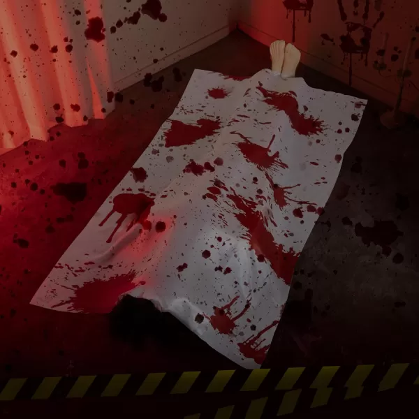 JOYIN 5 Ft Graveyard Halloween Decorations Dead Body Covered with Bloody Cloth Halloween Corpse Prop Decorations for Haunted House Prop Crime Scene Props Party Supplies Halloween Decor Outdoor
