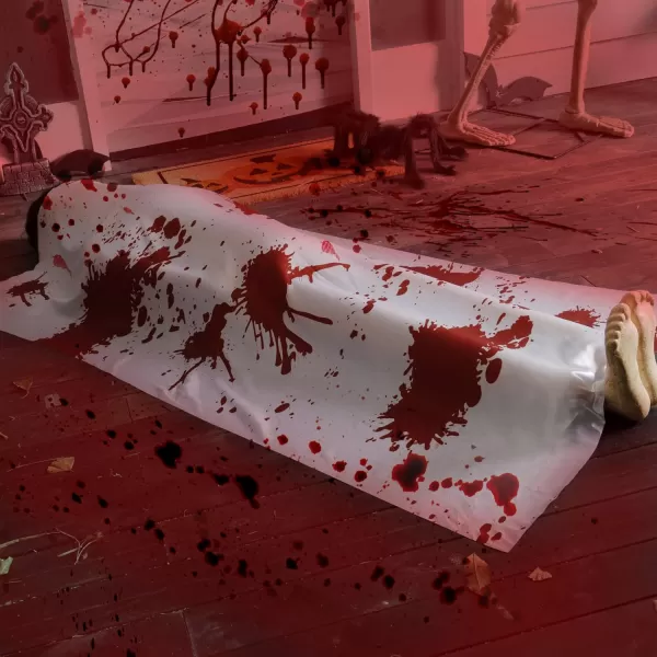 JOYIN 5 Ft Graveyard Halloween Decorations Dead Body Covered with Bloody Cloth Halloween Corpse Prop Decorations for Haunted House Prop Crime Scene Props Party Supplies Halloween Decor Outdoor