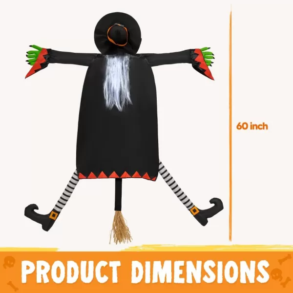 JOYIN 60 Halloween Crashing Witch Decorations Outdoor with Pink Hair Halloween Crashing Witch Into Tree Decoration for Indoor Outdoor Haunted House Prop Tree Patio Porch Party DecorWhite Hair