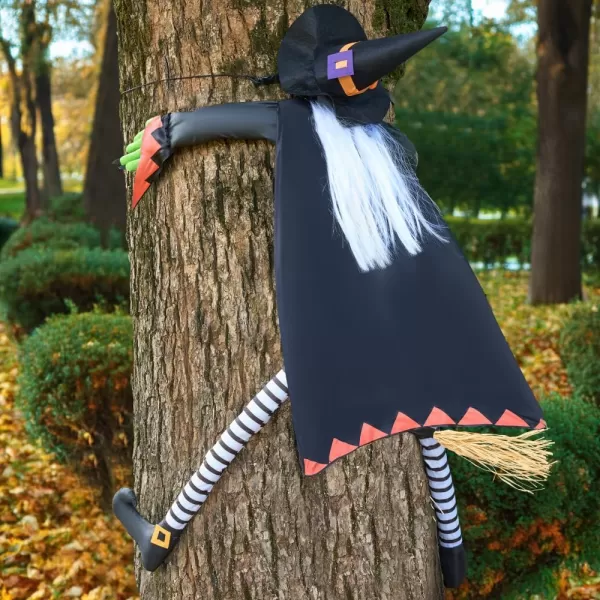 JOYIN 60 Halloween Crashing Witch Decorations Outdoor with Pink Hair Halloween Crashing Witch Into Tree Decoration for Indoor Outdoor Haunted House Prop Tree Patio Porch Party DecorWhite Hair