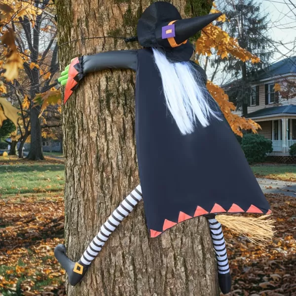 JOYIN 60 Halloween Crashing Witch Decorations Outdoor with Pink Hair Halloween Crashing Witch Into Tree Decoration for Indoor Outdoor Haunted House Prop Tree Patio Porch Party DecorWhite Hair