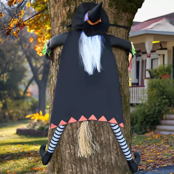 JOYIN 60 Halloween Crashing Witch Decorations Outdoor with Pink Hair Halloween Crashing Witch Into Tree Decoration for Indoor Outdoor Haunted House Prop Tree Patio Porch Party DecorWhite Hair