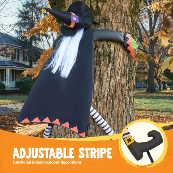 JOYIN 60 Halloween Crashing Witch Decorations Outdoor with Pink Hair Halloween Crashing Witch Into Tree Decoration for Indoor Outdoor Haunted House Prop Tree Patio Porch Party DecorWhite Hair