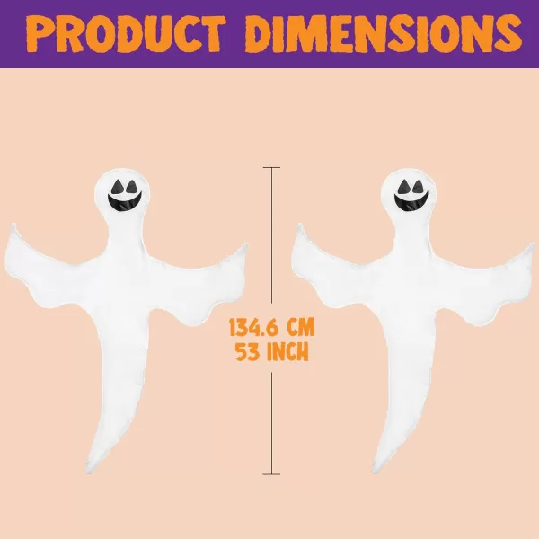 JOYIN Halloween 2 Pcs 53 Tree Wrap Ghost Decoration Smiling Ghost Design Decorations for Halloween Outdoor Lawn Tree Decor Ghost Party SuppliesHaunted House Wrap DecorationsHappy Ghosts