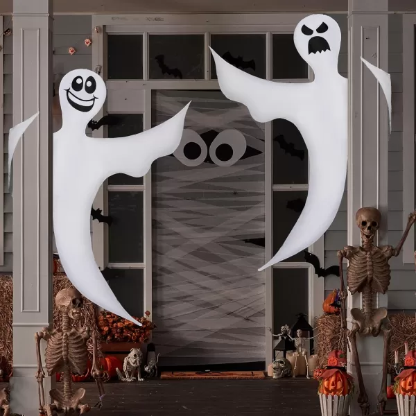 JOYIN Halloween 2 Pcs 53 Tree Wrap Ghost Decoration Smiling Ghost Design Decorations for Halloween Outdoor Lawn Tree Decor Ghost Party SuppliesHaunted House Wrap DecorationsFunny Ghosts