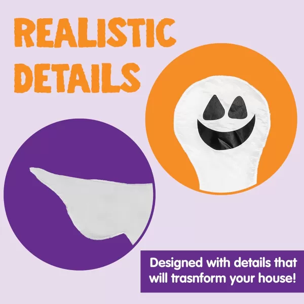 JOYIN Halloween 2 Pcs 53 Tree Wrap Ghost Decoration Smiling Ghost Design Decorations for Halloween Outdoor Lawn Tree Decor Ghost Party SuppliesHaunted House Wrap DecorationsHappy Ghosts