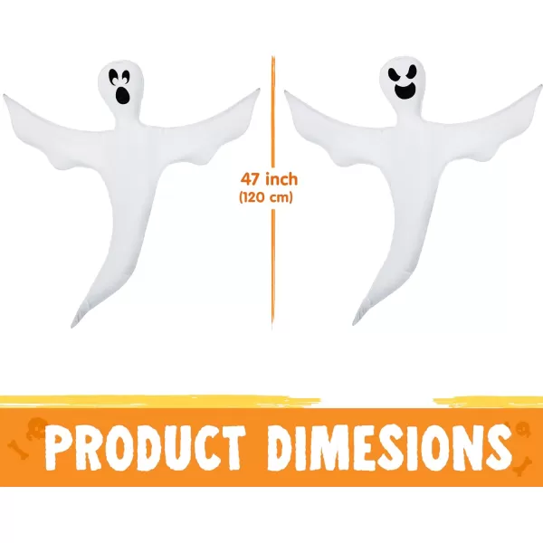 JOYIN Halloween 2 Pcs Tree Wrap Ghost Decoration Outdoor 47 Bendable Flying Ghost for Trees Yard Lawn Garden Prop Party Supplies Haunted House Indoor DecorCute Ghosts