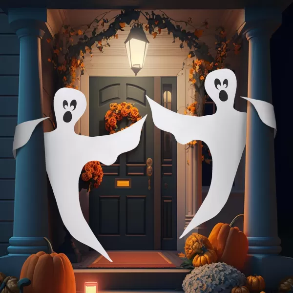 JOYIN Halloween 2 Pcs Tree Wrap Ghost Decoration Outdoor 47 Bendable Flying Ghost for Trees Yard Lawn Garden Prop Party Supplies Haunted House Indoor DecorFunny Ghosts
