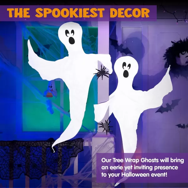 JOYIN Halloween 2 Pcs Tree Wrap Ghost Decoration Outdoor 47 Bendable Flying Ghost for Trees Yard Lawn Garden Prop Party Supplies Haunted House Indoor DecorFunny Ghosts