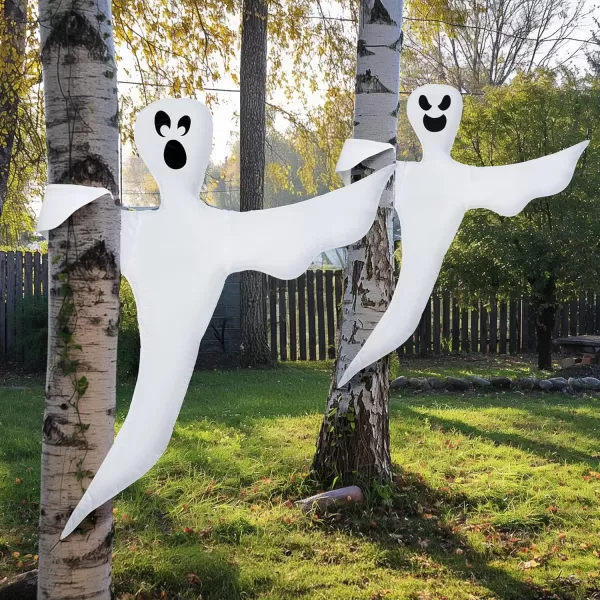 JOYIN Halloween 2 Pcs Tree Wrap Ghost Decoration Outdoor 47 Bendable Flying Ghost for Trees Yard Lawn Garden Prop Party Supplies Haunted House Indoor DecorCute Ghosts
