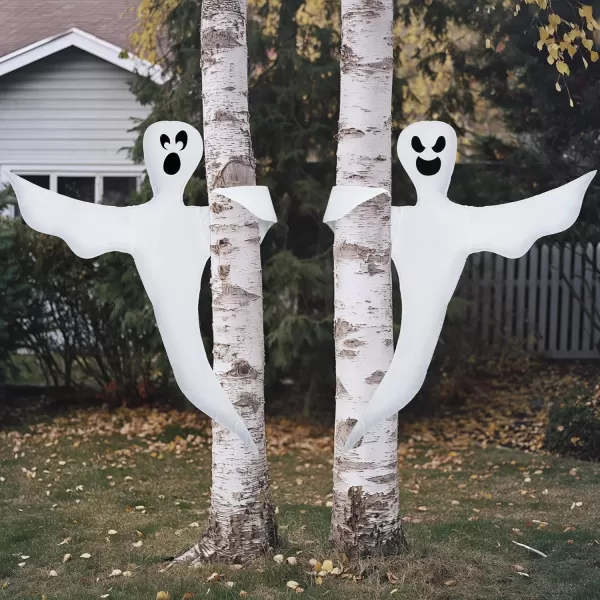 JOYIN Halloween 2 Pcs Tree Wrap Ghost Decoration Outdoor 47 Bendable Flying Ghost for Trees Yard Lawn Garden Prop Party Supplies Haunted House Indoor DecorCute Ghosts