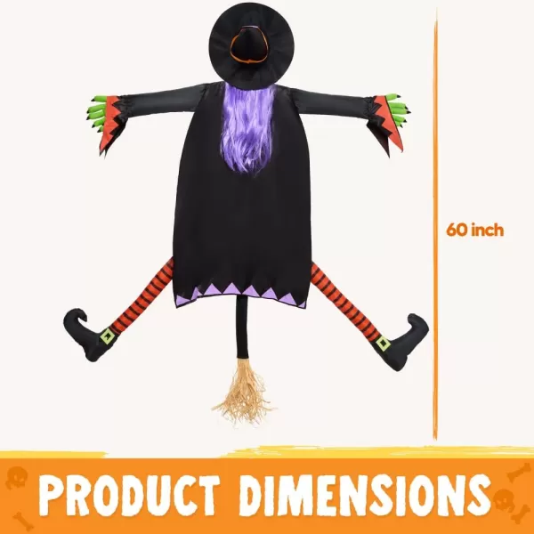 JOYIN Halloween Crashing Witch into Tree Halloween Decoration with Purple Hair Halloween Outdoor Indoor Decor for Haunted House Prop Porch Yard Patio Decoration